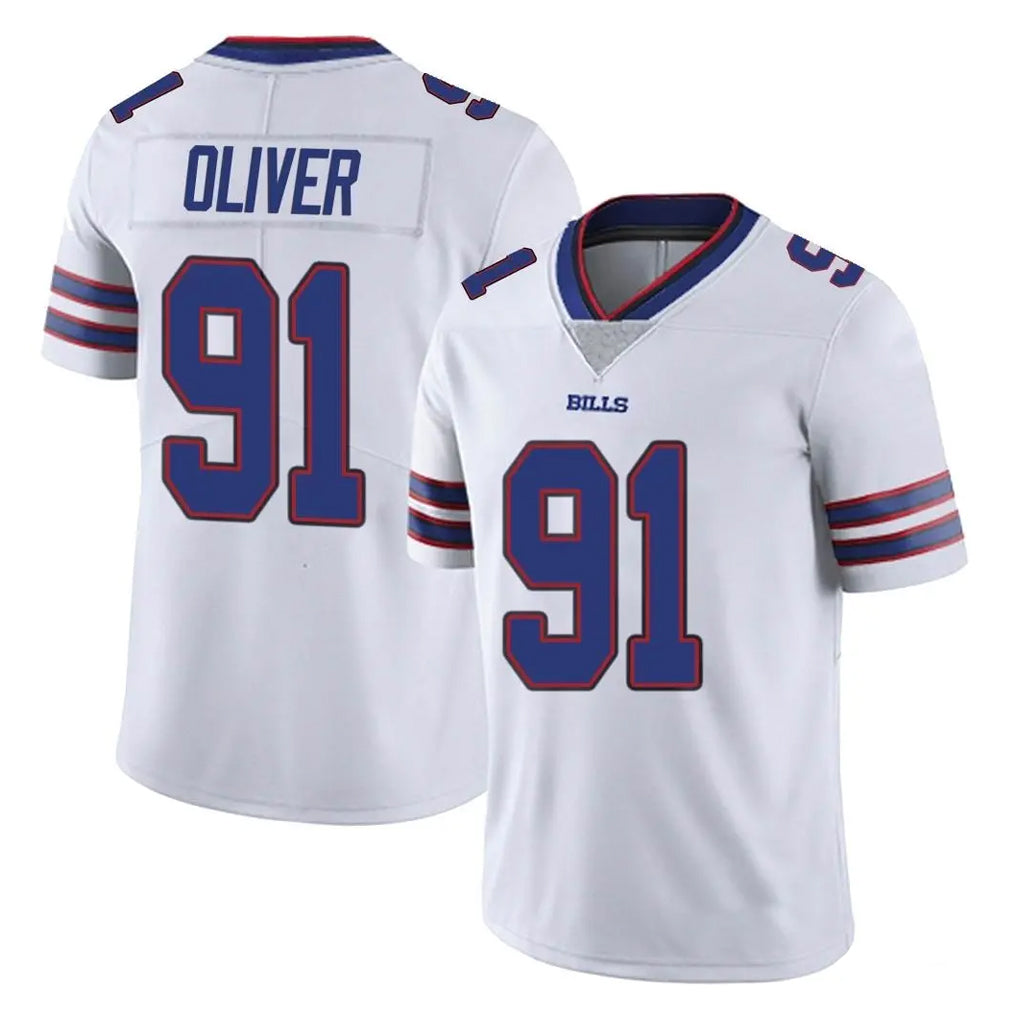 B.Bills #91 Ed Oliver Player White Vapor Untouchable Limited Ldoa Stitched Jerseys