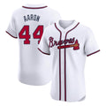 A.Braves #44 Hank Aaron Player White Limited Elite Home Game Ldoa Stitched Jerseys