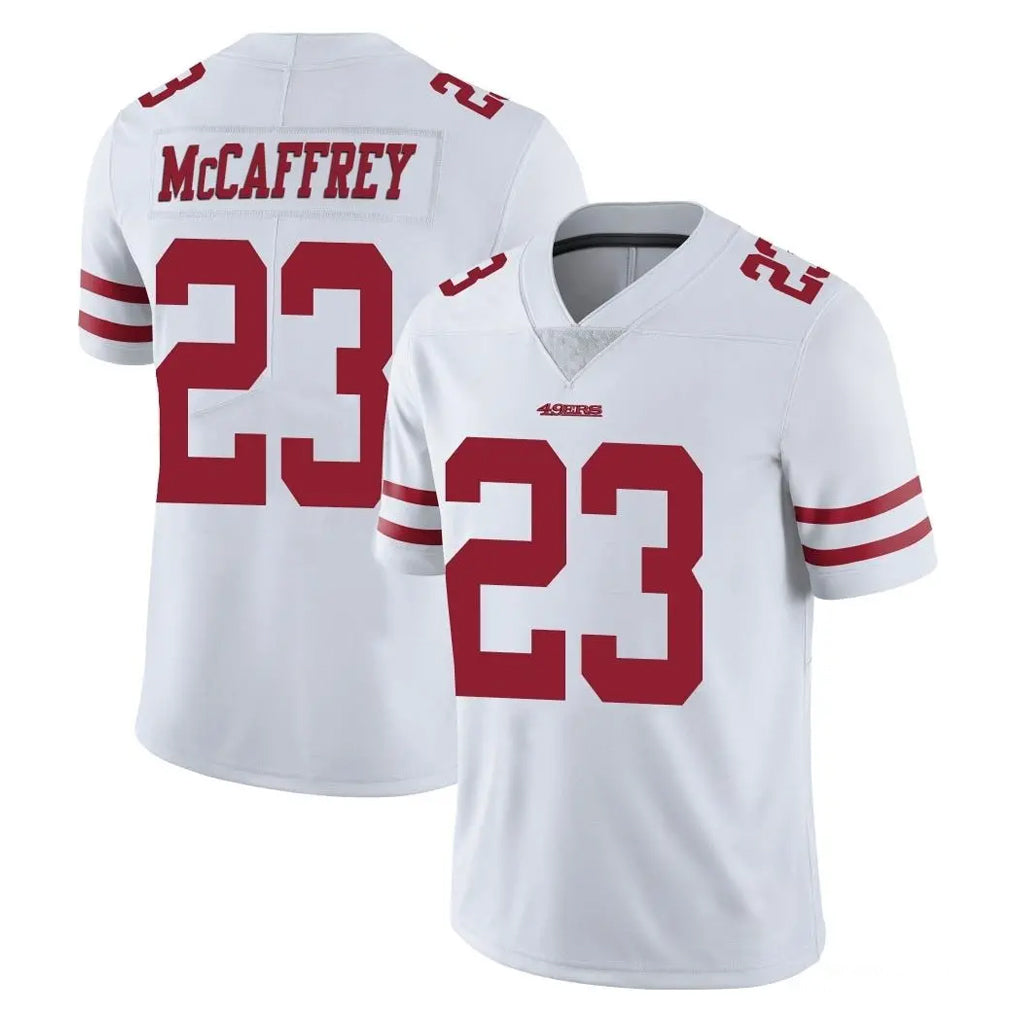 SF.49ers #23 Christian McCaffrey Player White Limited Vapor Untouchable Home Game Ldoa Stitched Jerseys