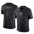 NY.Giants #9 Lsaiah Likely Player Black Limited Reflective Home Game Ldoa Stitched Jerseys