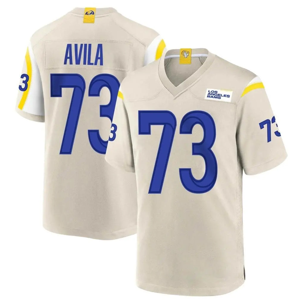 LA.Rams #73 Steve Avila Player Bone Home Game Ldoa Stitched Jerseys