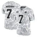 C.Panthers #7 Tre'von Moehrig Player Arctic Camo Salute to Service Limited Game Ldoa Stitched Jerseys