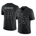 LV.Raiders #89 Brock Bowers Player Black Reflective Limited Game Ldoa Stitched Jerseys