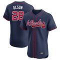 A.Braves #28 Matt Olson Player Navy Limited Elite Home Game Ldoa Stitched Jerseys