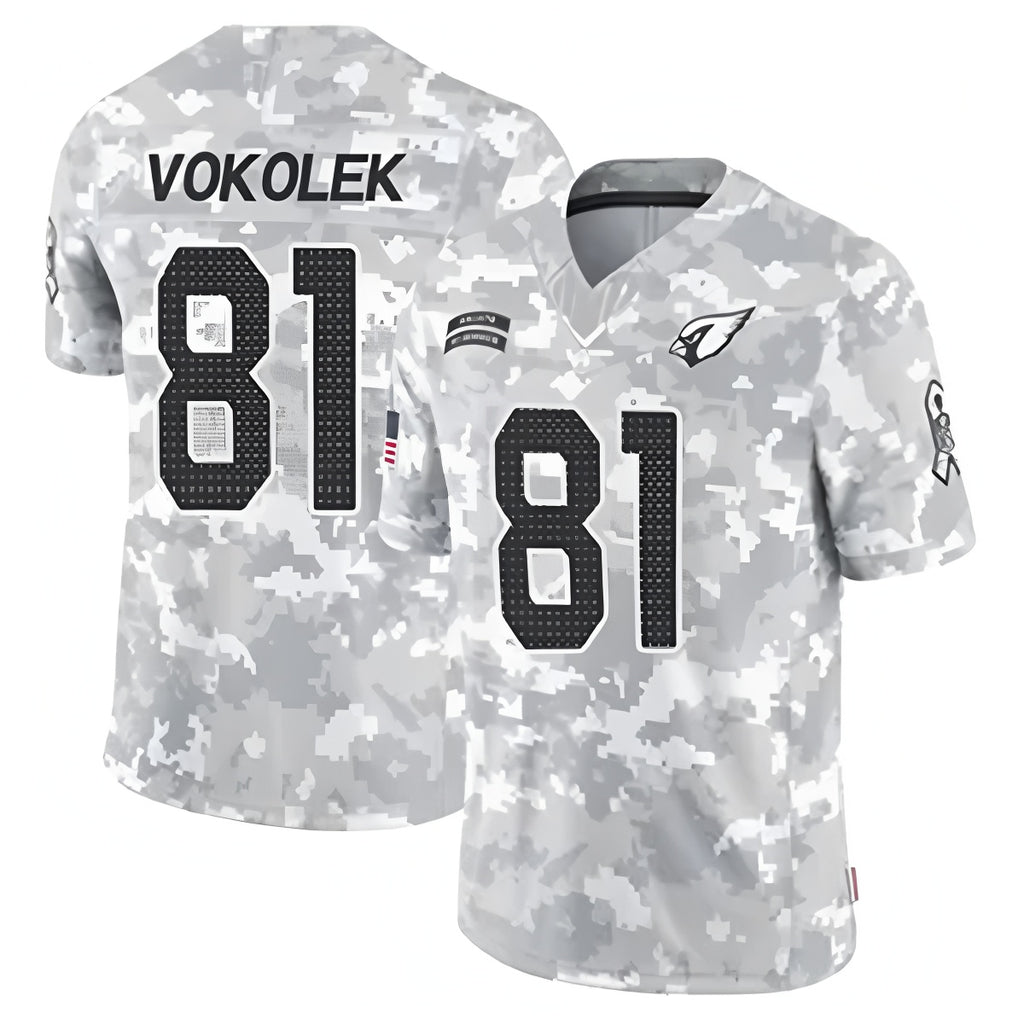 A.Cardinals #81 Travis Vokolek Player Camo Salute to Service Limited Ldoa Stitched Jerseys
