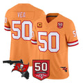 TB.Buccaneers #50 Vita Vea Player Orange 50th Season Vapor Limited Home Game Ldoa Stitched Jerseys