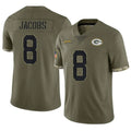 GB.Packers #8 Josh Jacobs Player Olive Salute To Service Limited Ldoa Stitched Jerseys