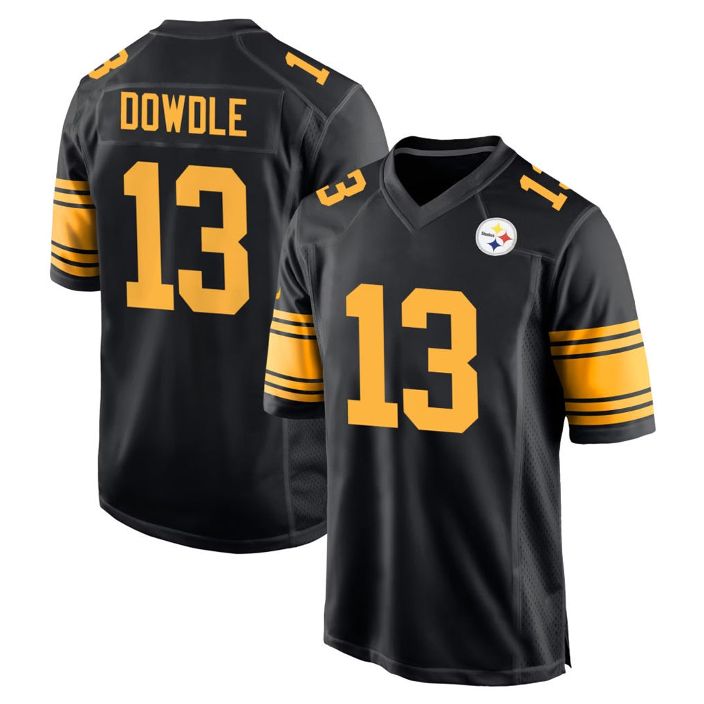 P.Steelers #13 Rico Dowdle Player Black Color Rush Home Game Ldoa Stitched Jerseys