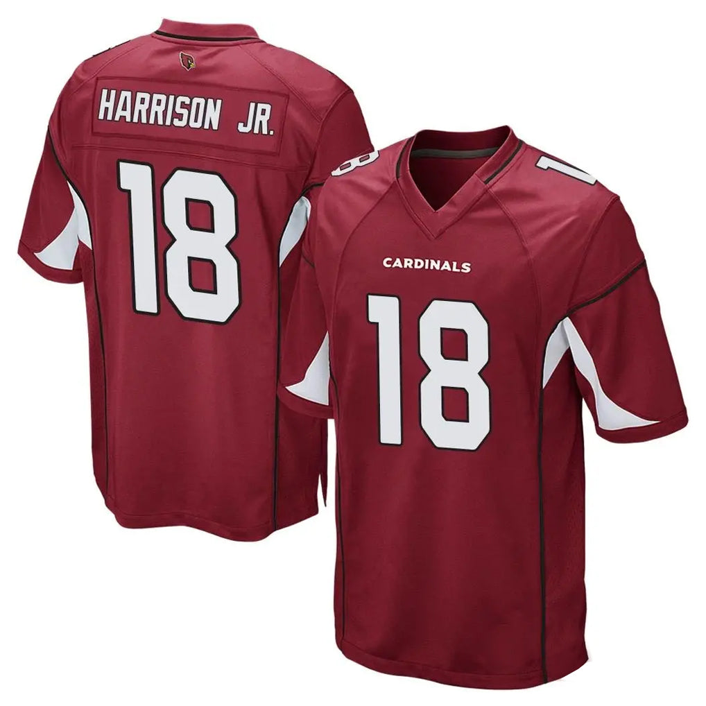 A.Cardinals #18 Marvin Harrison Jr. Player Cardinal Home Game Ldoa Stitched Jerseys