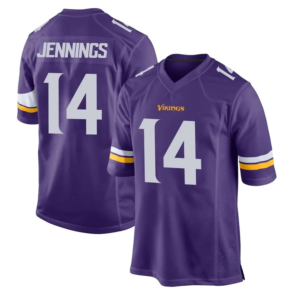 M.Vikings #14 Jauan Jennings Player Purple Home Game Ldoa Stitched Jerseys