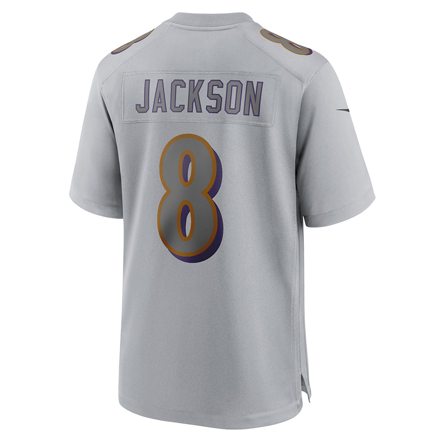 B.Ravens #8 Lamar Jackson Player Gray Replica Limited Ldoa Stitched Jerseys
