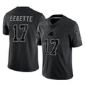 C.Panthers #17 Xavier Legette Player Black Limited Reflective Game Ddoa Ldoa Stitched Jerseys