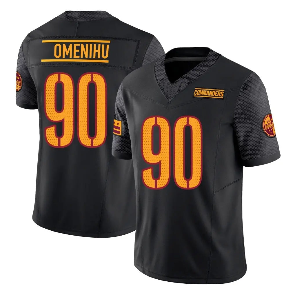 W.Commanders #90 Charles Omenihu Player Black Limited Vapor F.U.S.E. Home Game Ldoa Stitched Jerseys