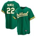 Athletics #22 Jeff McNeil Player Kelly Green Home Game Ldoa Stitched Jerseys