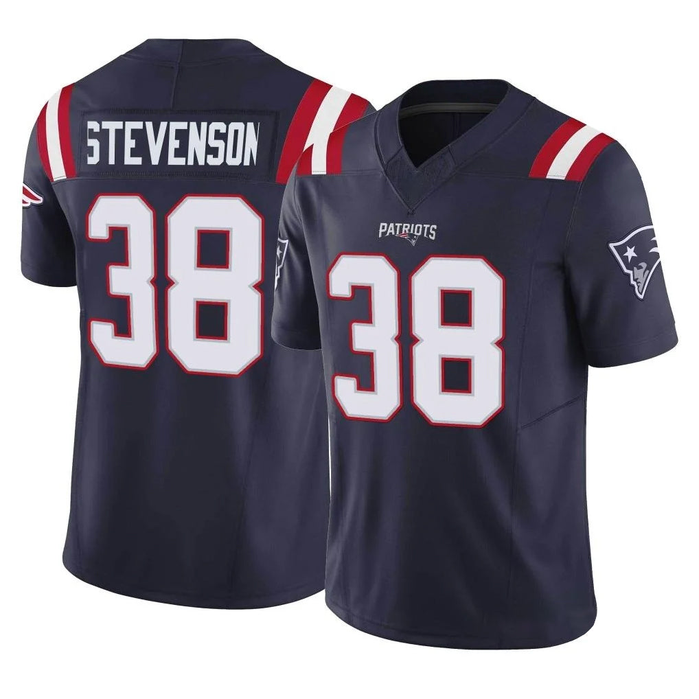NE.Patriots #38 Rhamondre Stevenson Player Navy Limited Vapor F.U.S.E. Home Game Ldoa Stitched Jerseys