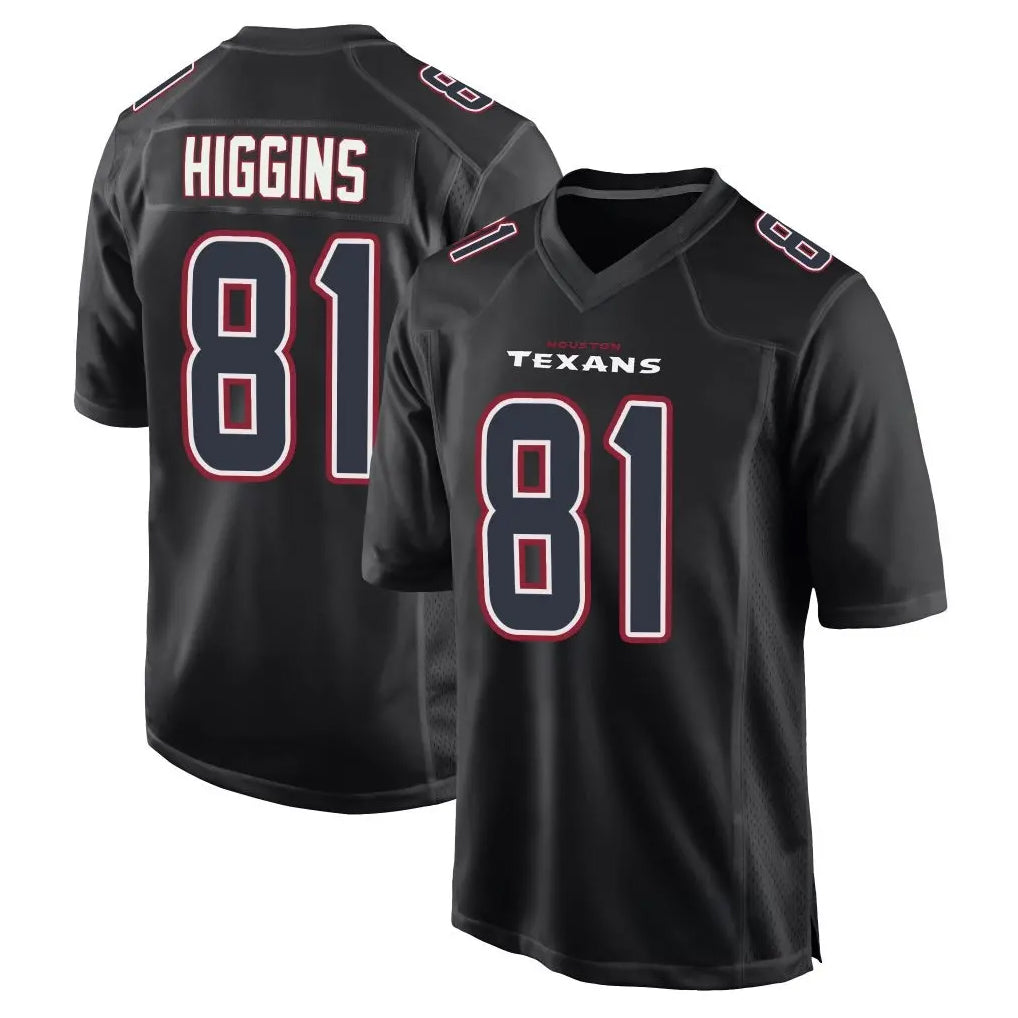 H.Texans #81 Jayden Higgins Player Black Fashion Home Game Ldoa Stitched Jerseys