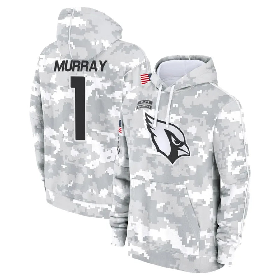 A.Cardinals #1 Kyler Murray Player Camo Salute to Service Hoodies Ldoa Stitched Jerseys