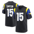 LA.Rams #15 Ty Simpson Player Black Midnight Rivalries Collection Home Game Ldoa Stitched Jerseys