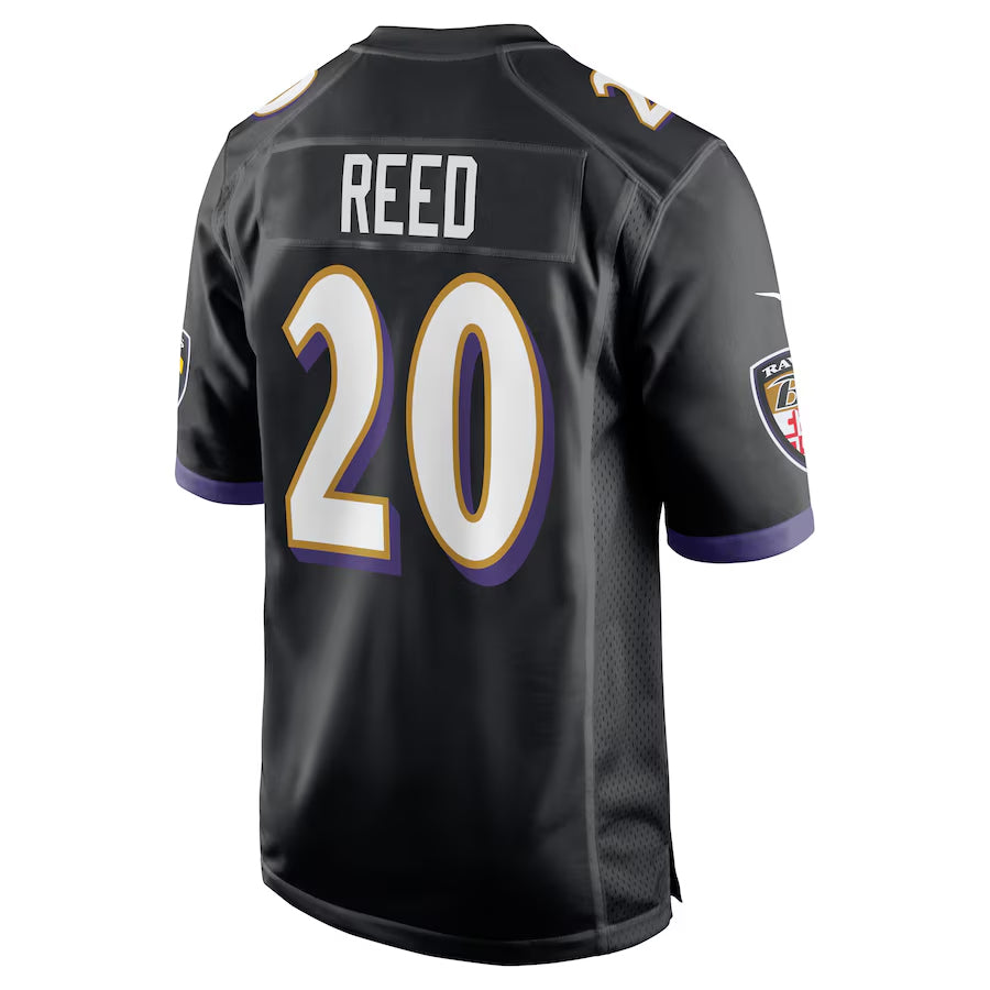 B.Ravens #20 Ed Reed Player Black Alternate Game Home Ldoa Stitched Jerseys