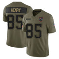 NE.Patriots #85 Hunter Henry Player Olive 2025 Salute To Service Limited Ldoa Stitched Jerseys