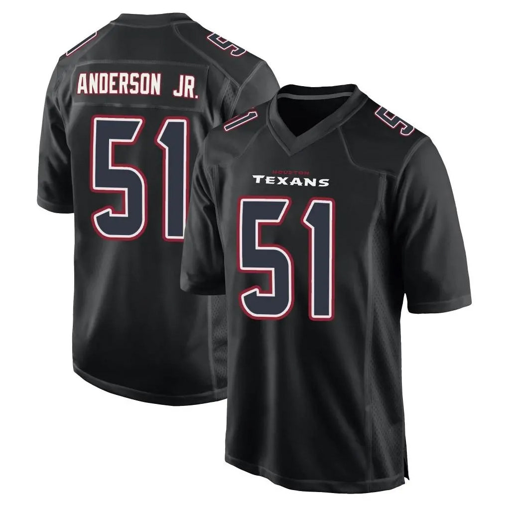 H.Texans #51 Will Anderson Jr. Player Black Fashion Home Game Ldoa Stitched Jerseys