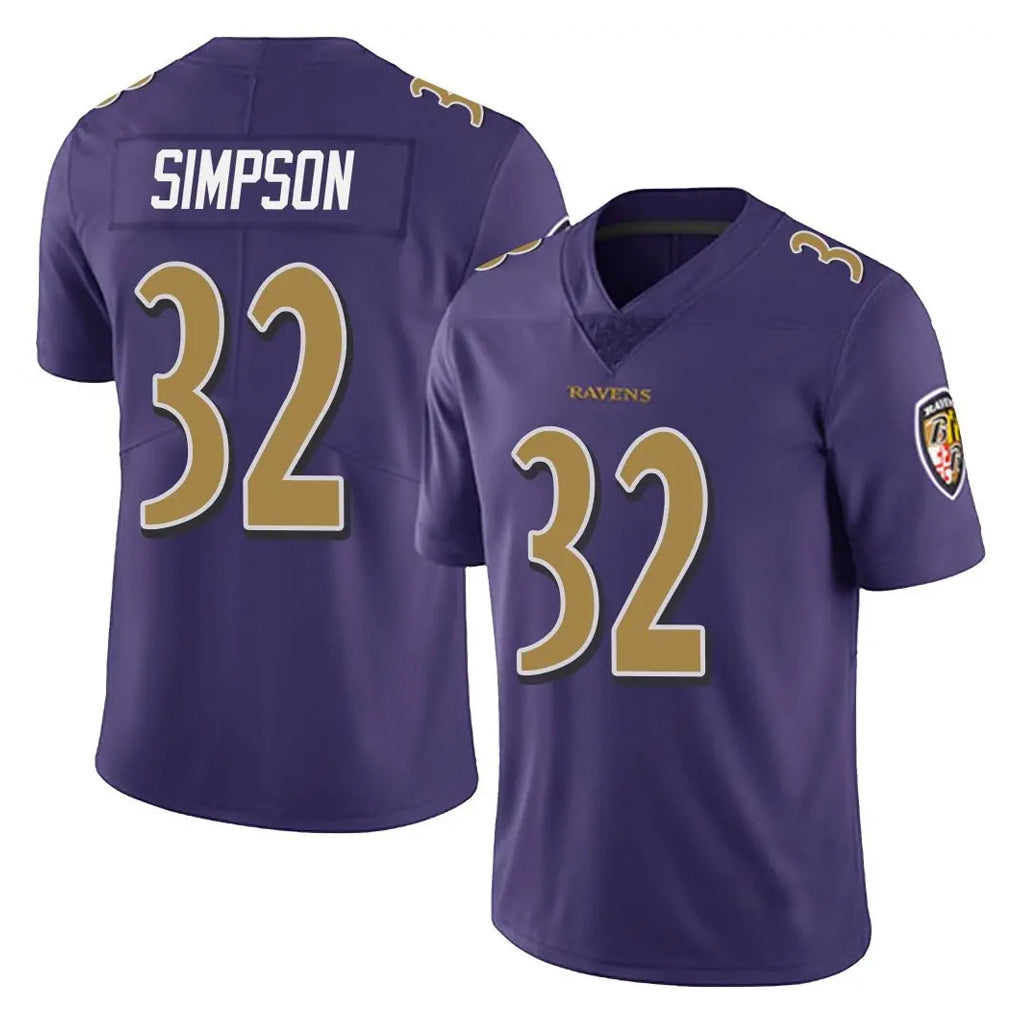 B.Ravens #32 Trenton Simpson Player Purple Color Rush Vapor Untouchable Limited Home Game Ldoa Stitched Jerseys