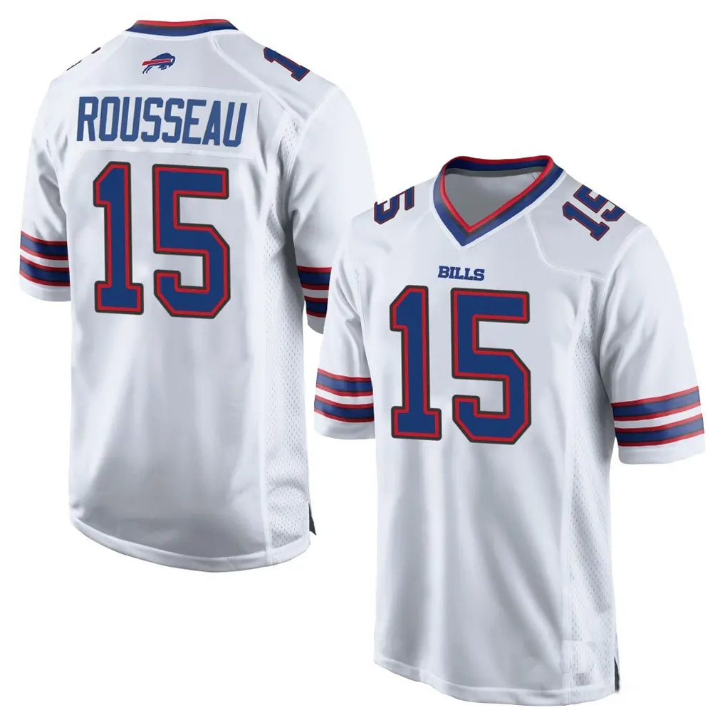 B.Bills #15 Greg Rousseau Player White Home Game Ldoa Stitched Jerseys