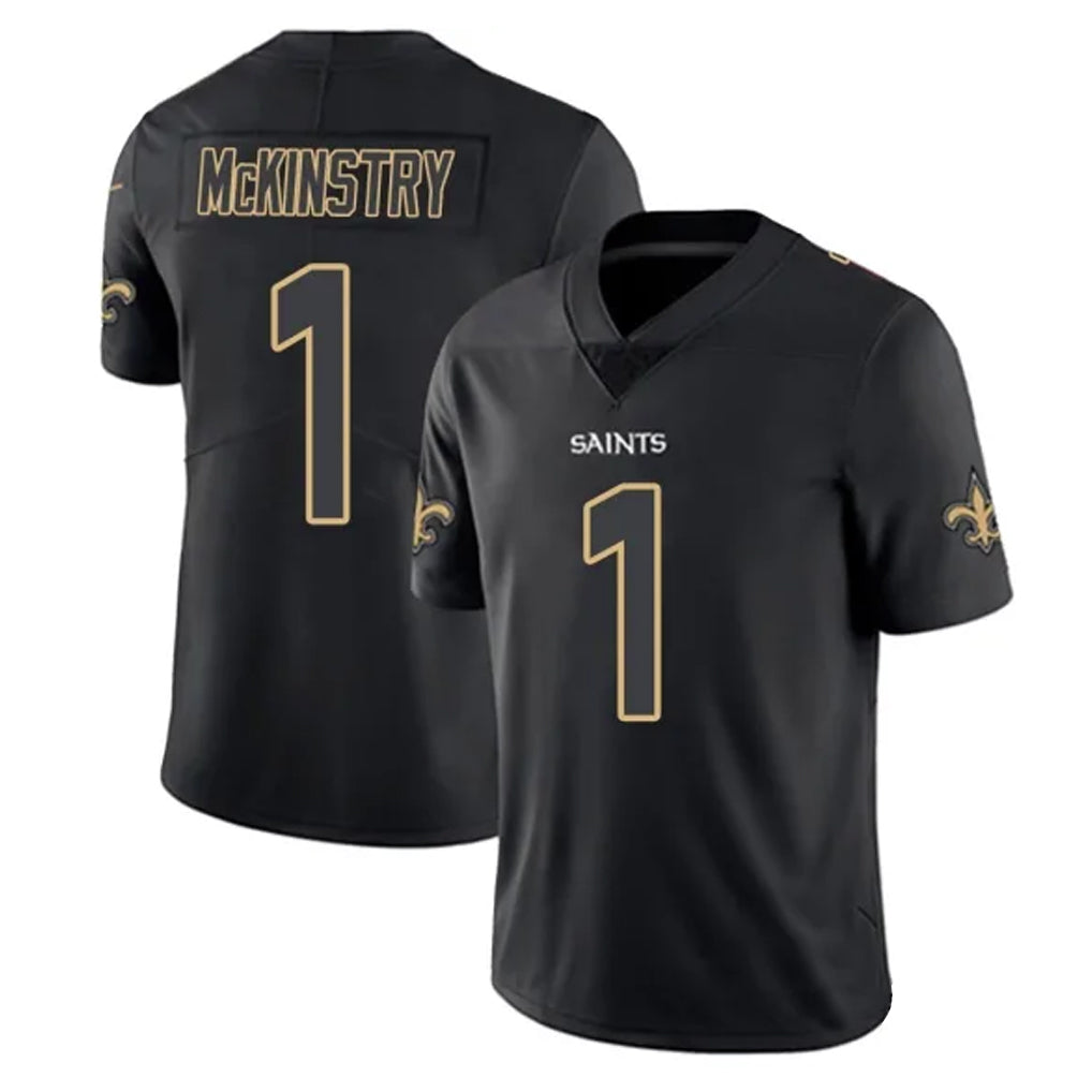 NO.Saints #1 Kool-Aid McKinstry Player Black Impact Limited Home Game Ldoa Stitched Jerseys