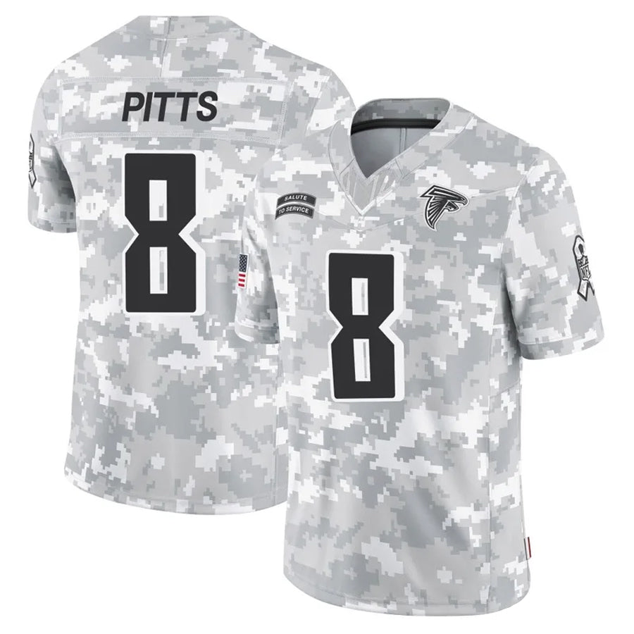 A.Falcons #8 Kyle Pitts Sr. Player Arctic Camo Salute to Service Limited Ldoa Stitched Jerseys
