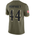 B.Ravens #44 Marlon Humphrey Player Olive Salute To Service Limited Ldoa Stitched Jerseys