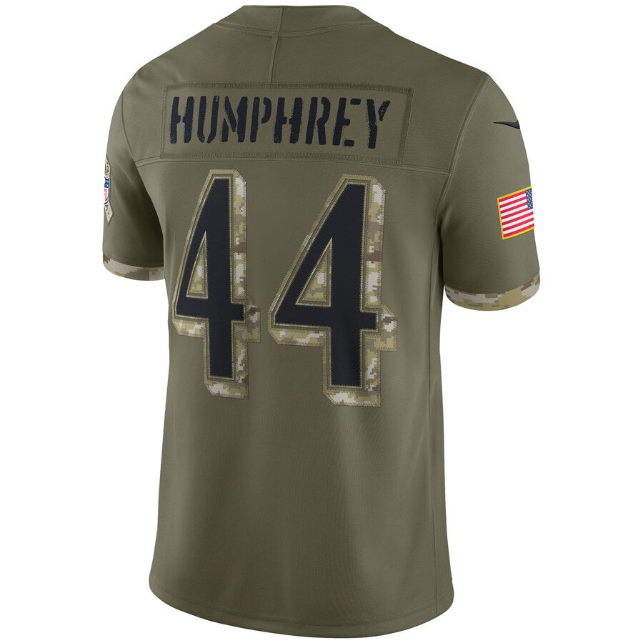 B.Ravens #44 Marlon Humphrey Player Olive Salute To Service Limited Ldoa Stitched Jerseys