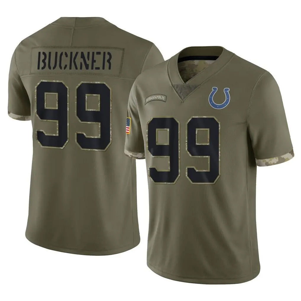 IN.Colts #99 DeForest Buckner Player Olive Salute To Service Limited Ldoa Stitched Jerseys