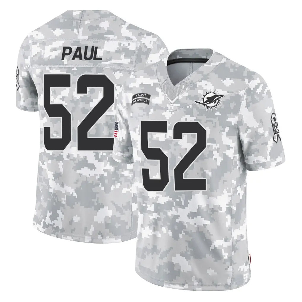 M.Dolphins #52 Patrick Paul Player Arctic Camo Salute To Service Limited Game Ldoa Stitched Jerseys