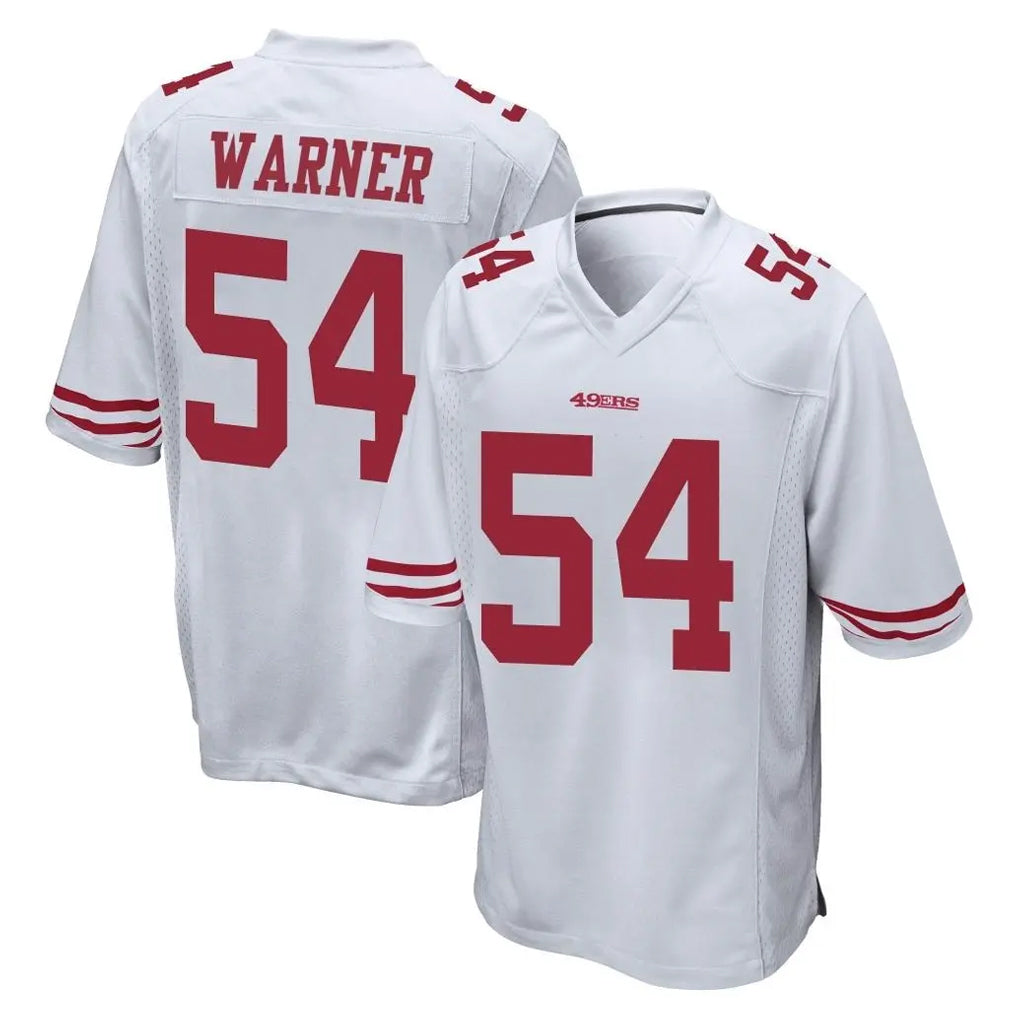 SF.49ers #54 Fred Warner Player White Home Game Ldoa Stitched Jerseys