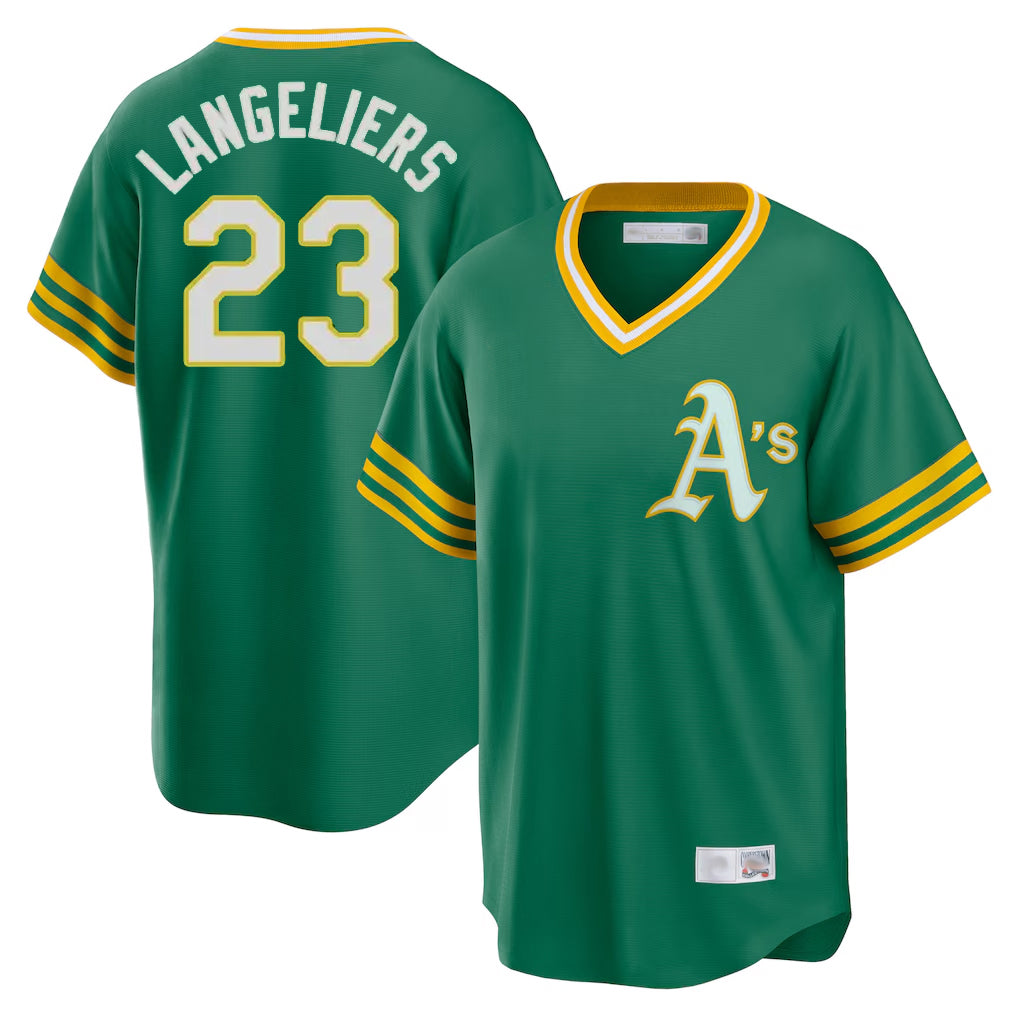 Athletics #23 Shea Langeliers Player Kelly Green Cooperstown Collection T-shirt Game Ldoa Stitched Jerseys