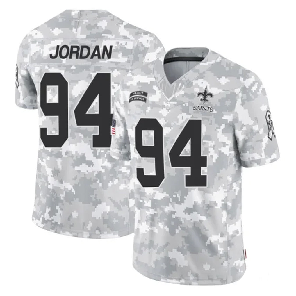 NO.Saints #94 Cameron Jordan Player Arctic Camo Salute To Service Limited Game Ldoa Stitched Jerseys