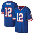 B.Bills #12 Jim Kelly Player Blue Replica Throwback Limited Ldoa Stitched Jerseys