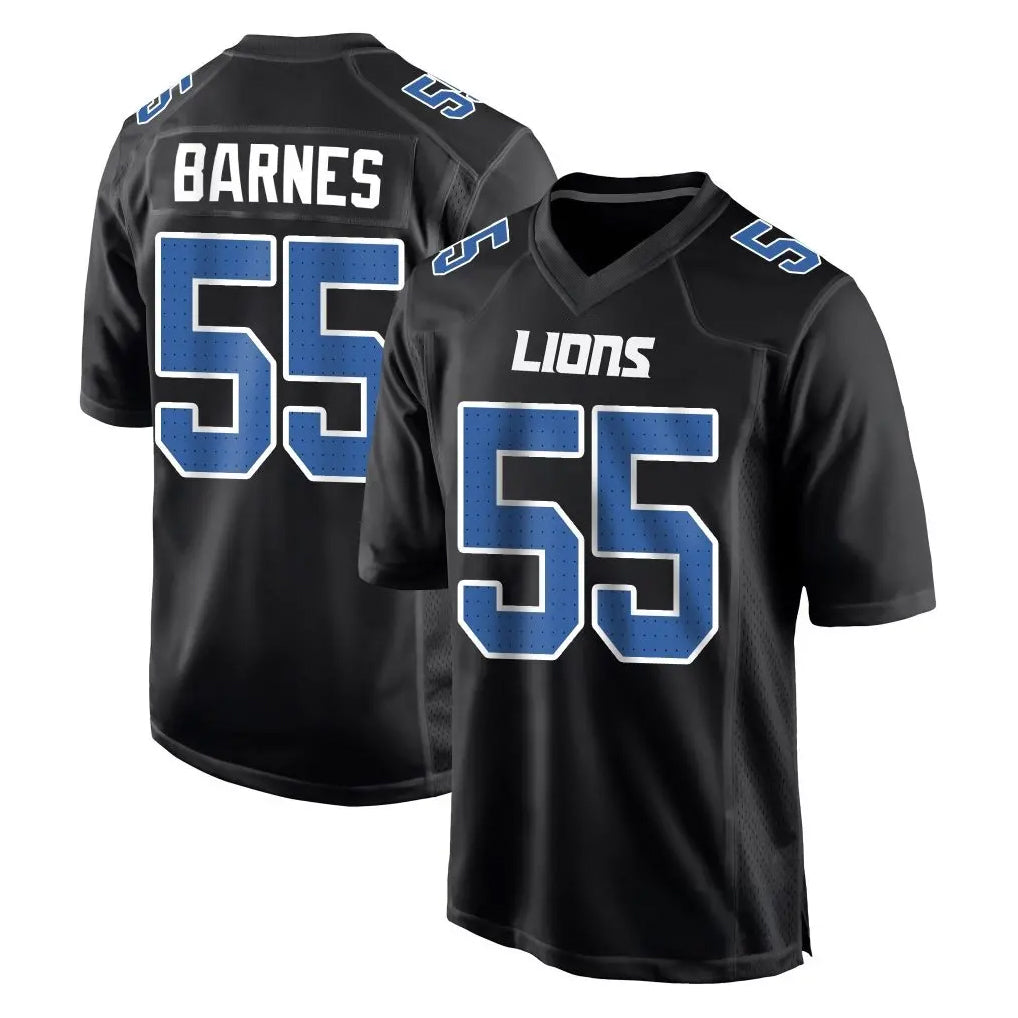 D.Lions #55 Derrick Barnes Player Black Fashion Home Game Ldoa Stitched Jerseys