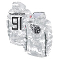 T.Titans #91 John Franklin-Myers Player Camo Arctic Salute to Service Pullover Hoodies Home Game Ldoa Stitched Jerseys