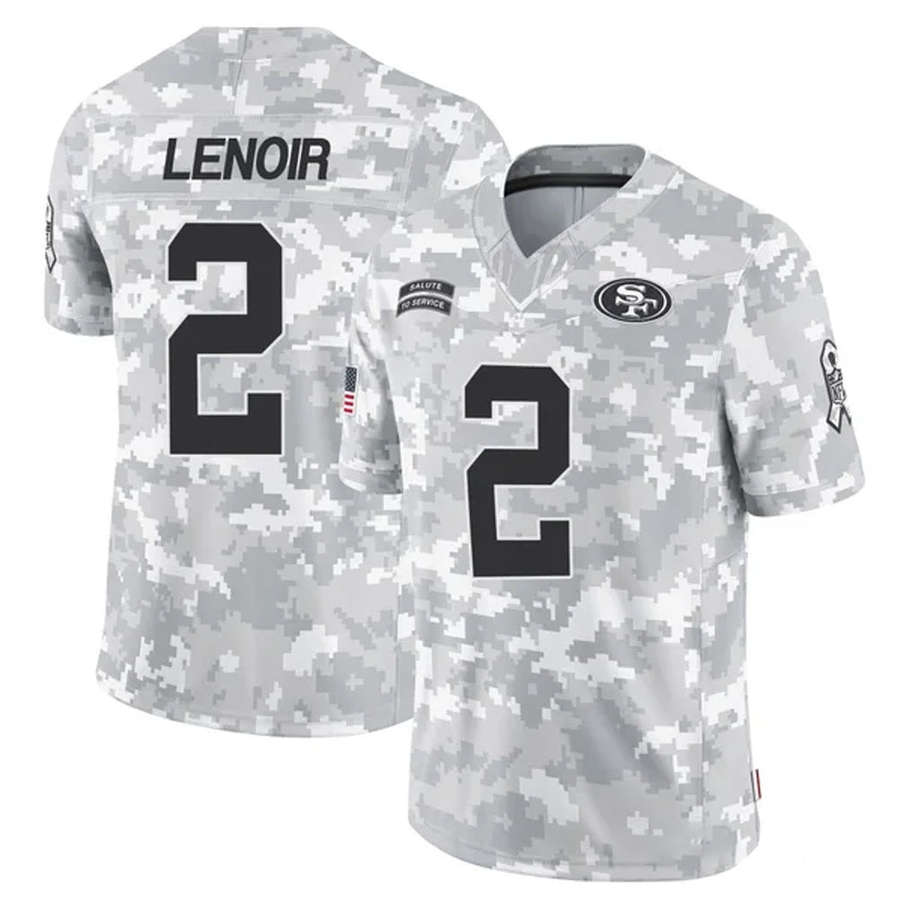 SF.49ers #2 Deommodore Lenoir Player Arctic Camo Limited Salute To Service Home Game Ldoa Stitched Jerseys