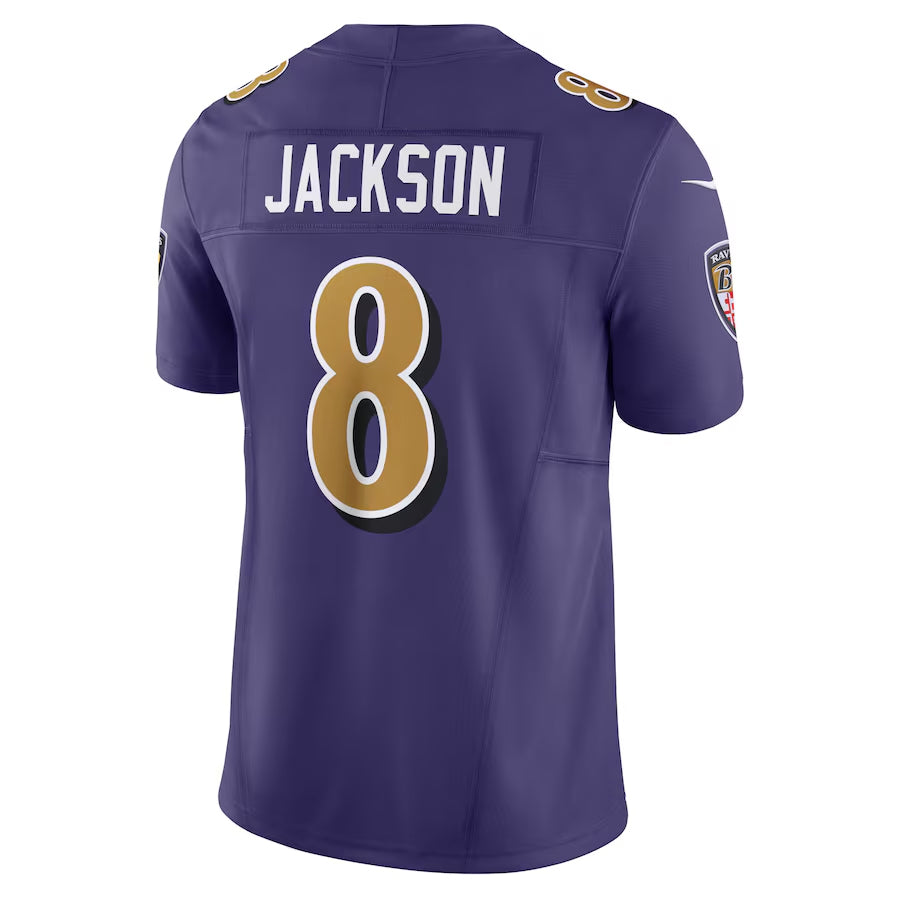 B.Ravens #8 Lamar Jackson Player Purple Vapor F.U.S.E. Limited Ldoa Stitched Jerseys