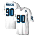 C.Panthers #90 Julius Peppers Player White Mitchell & Ness 2024 Hall of Fame Fashion Ldoa Stitched Jerseys