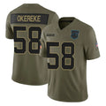 C.Panthers #58 Bobby Okereke Player Olive 2025 Salute to Service Limited Game Ldoa Stitched Jerseys