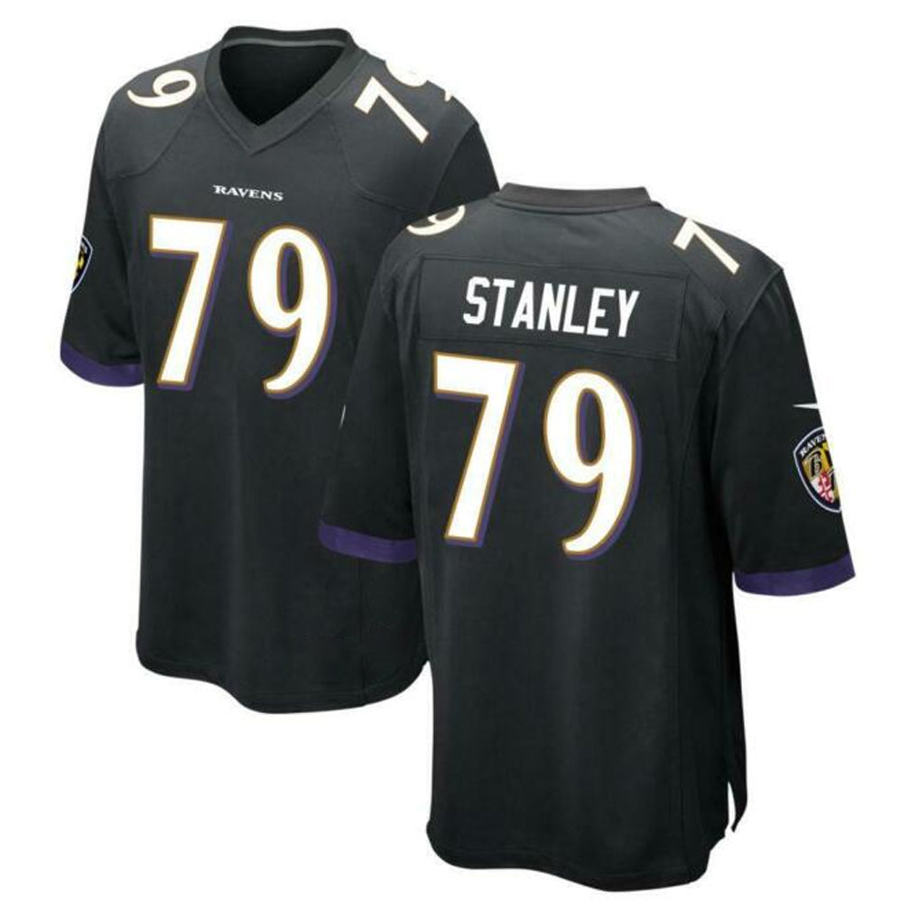 B.Ravens #79 Ronnie Stanley Player Black Alternate Home Game Ldoa Stitched Jerseys