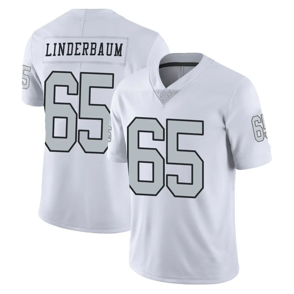 LV.Raiders #65 Tyler Linderbaum Player White Limited Color Rush Home Game Ldoa Stitched Jerseys