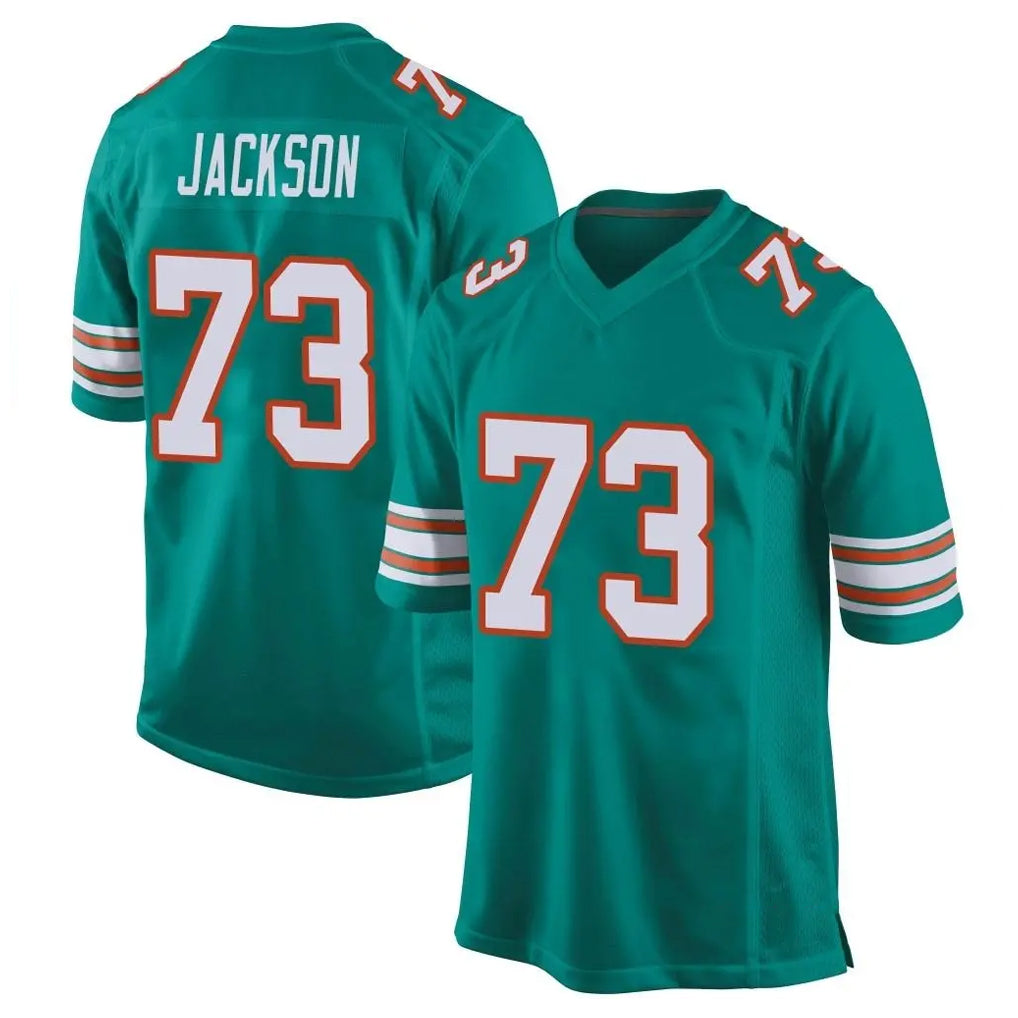 M.Dolphins #73 Austin Jackson Player Aqua Alternate Home Game Ldoa Stitched Jerseys