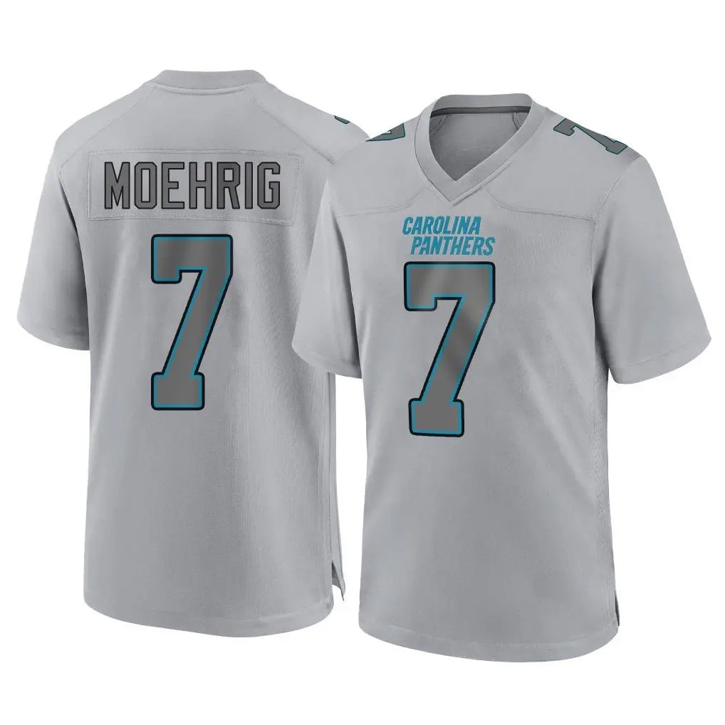 C.Panthers #7 Tre'von Moehrig Player Gray Atmosphere Fashion Game Ldoa Stitched Jerseys