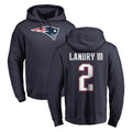 NE.Patriots #2 Harold Landry III Player Navy LOGO Pullover Hoodies Home Game Ldoa Stitched Jerseys