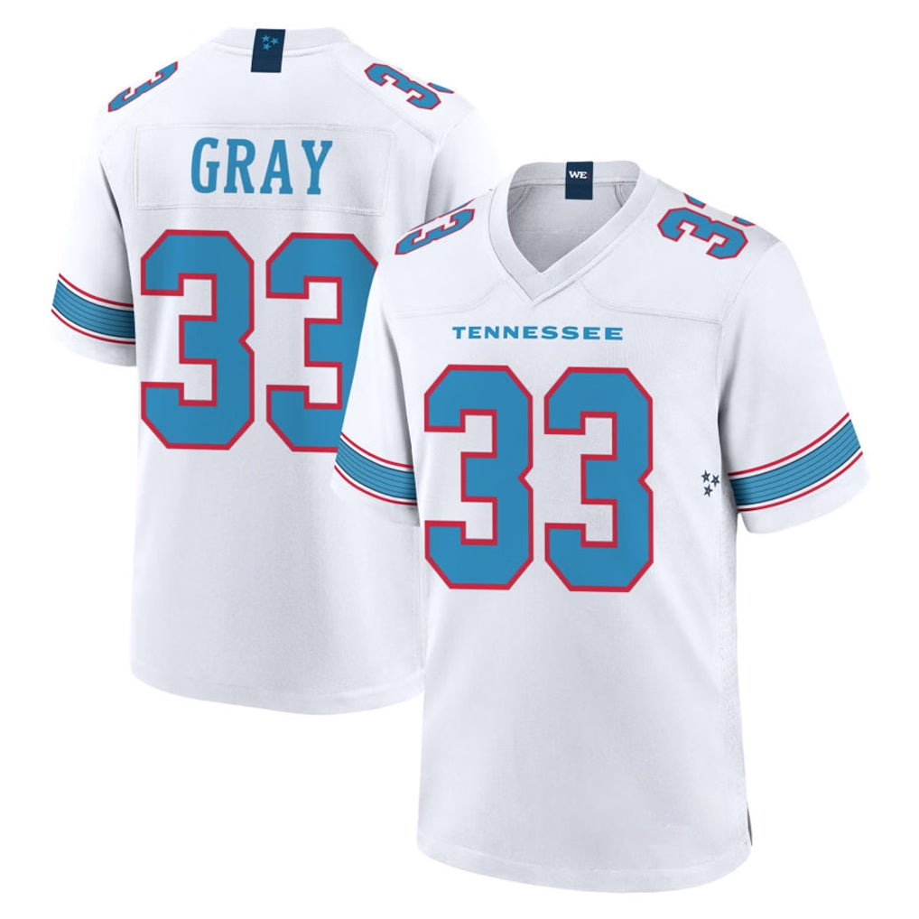 T.Titans #33 Cedric Gray Player White 2026 Game Home Ldoa Stitched Jerseys