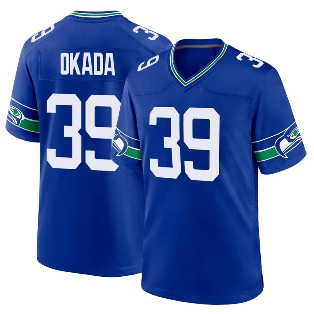 S.Seahawks #39 Ty Okada Player Royal Throwback Home Game Ldoa Stitched Jerseys